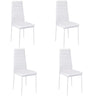 Set of 4 Leather Upholstered Dining Chairs with Metal Legs Dining Chairs Living and Home White 