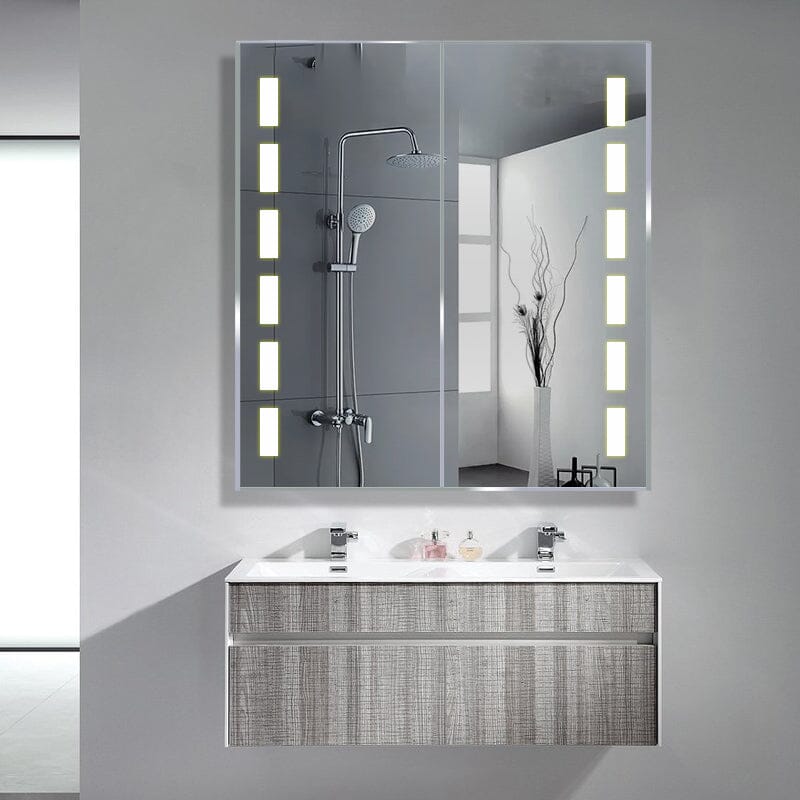 65cm Wide Bluetooth LED Mirror Cabinet for Bathroom Bathroom Mirror Cabinets Living and Home 