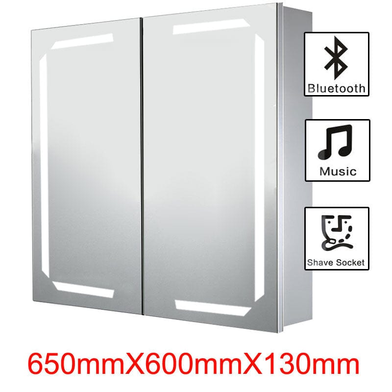 Double Door Smart LED Bathroom Mirror Cabinet with Anti Fog Bathroom Mirror Cabinets Living and Home 