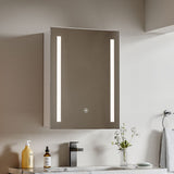 60cm Height Modern LED Illuminated Bathroom Mirror Cabinet with Socket Bathroom Mirror Cabinets Living and Home 