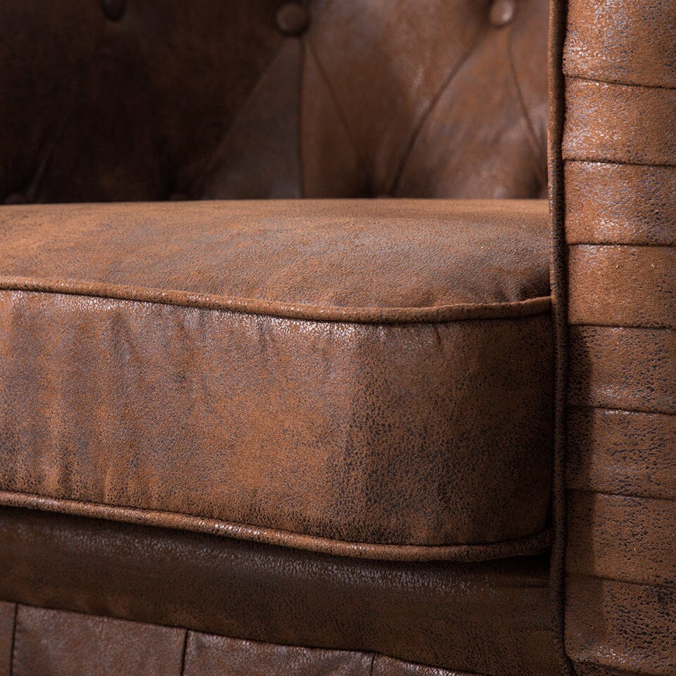 110cm Wide Retro Faux Leather Chesterfield Rolled Chair Chesterfield Chairs Living and Home 