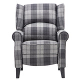 Tartan Upholstered Push Back Recliner Armchair Recliners Living and Home 