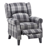 Tartan Upholstered Push Back Recliner Armchair Recliners Living and Home 