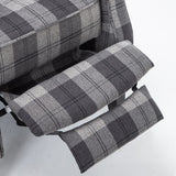 Tartan Upholstered Push Back Recliner Armchair Recliners Living and Home 