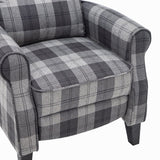 Tartan Upholstered Push Back Recliner Armchair Recliners Living and Home 