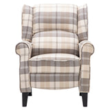 Tartan Upholstered Push Back Recliner Armchair Recliners Living and Home 