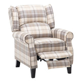 Tartan Upholstered Push Back Recliner Armchair Recliners Living and Home 