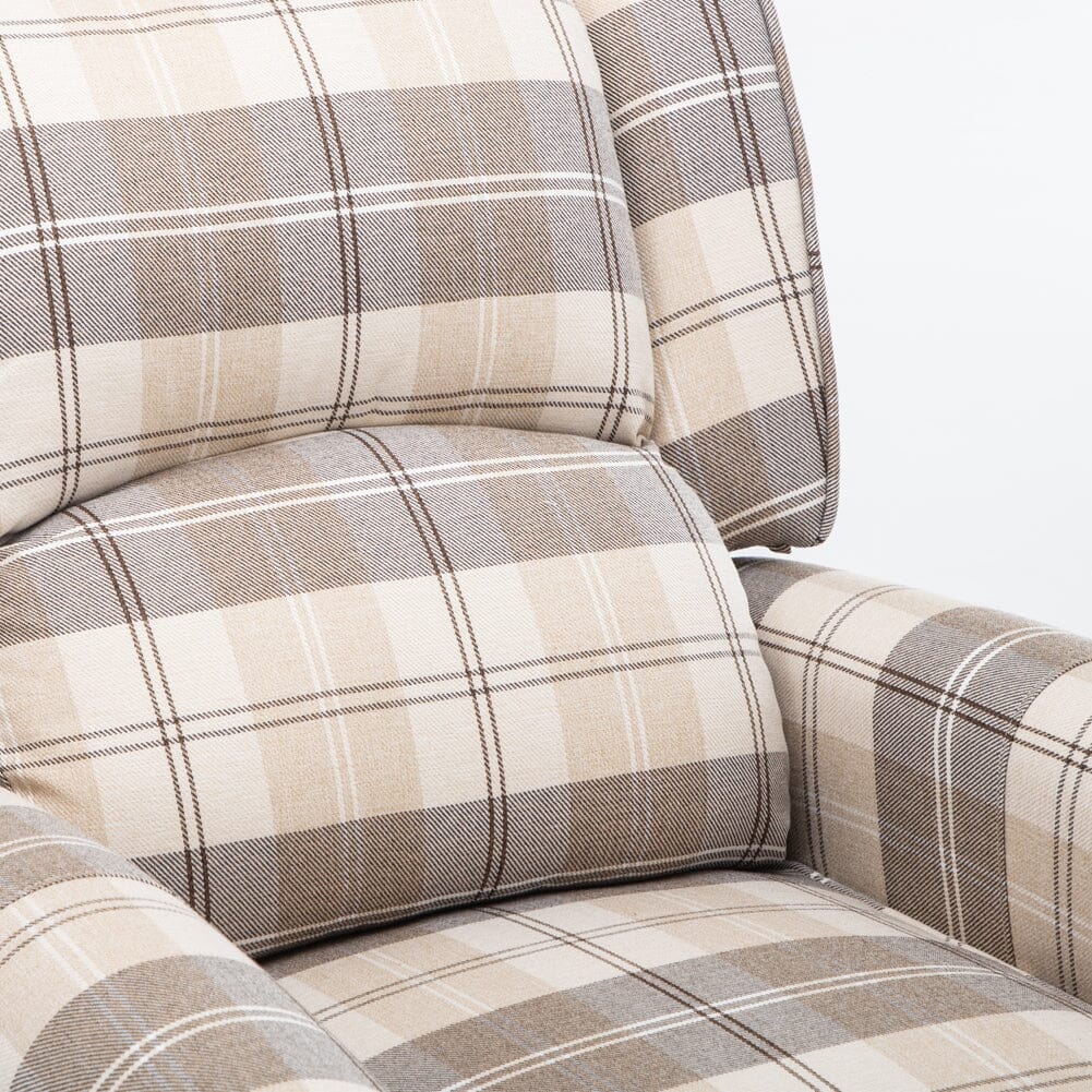 Tartan Upholstered Push Back Recliner Armchair Recliners Living and Home 