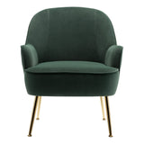 Leisure Velvet Armchair with Gold-plated Metal Legs Other Occasional Chairs Living and Home 