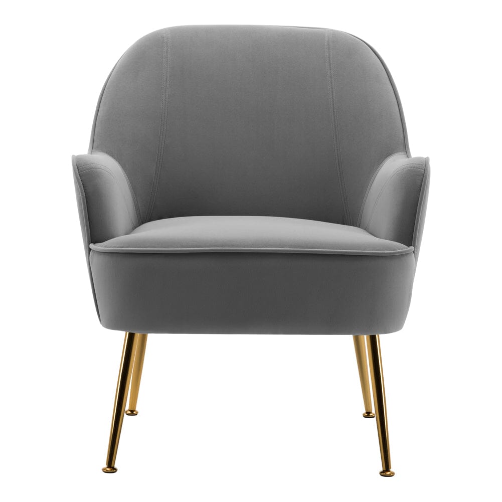 Leisure Velvet Armchair with Gold-plated Metal Legs Other Occasional Chairs Living and Home 