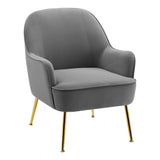 Leisure Velvet Armchair with Gold-plated Metal Legs Other Occasional Chairs Living and Home 