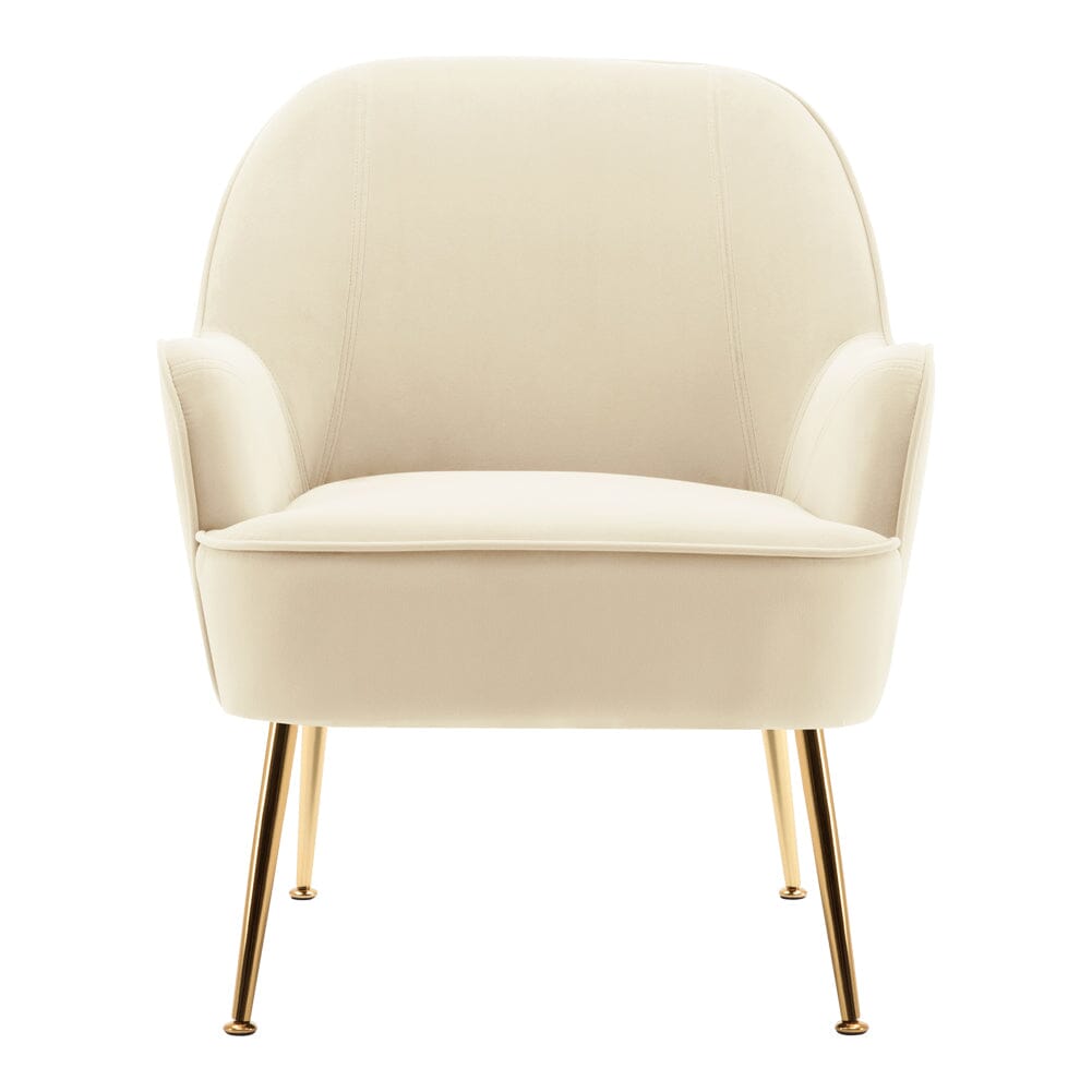 Leisure Velvet Armchair with Gold-plated Metal Legs Other Occasional Chairs Living and Home 