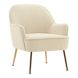 Leisure Velvet Armchair with Gold-plated Metal Legs Other Occasional Chairs Living and Home 