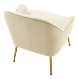 Leisure Velvet Armchair with Gold-plated Metal Legs Other Occasional Chairs Living and Home 