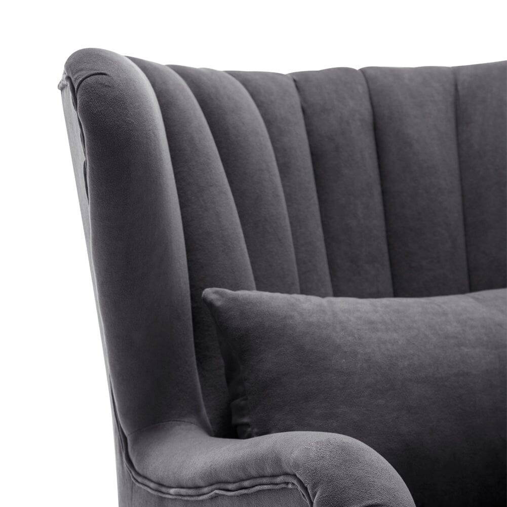 Occasion Frosted Velvet Wingback Armchair and Footstool Wingback Chairs Living and Home 