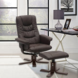 PU Leather Swivel Recliner Chair Armchair with Footstool Recliners Living and Home 