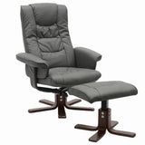 PU Leather Swivel Recliner Chair Armchair with Footstool Recliners Living and Home 