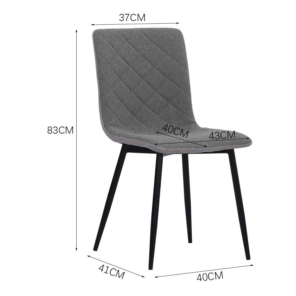 83cm Height Set of 4 Linen Upholstered Comfy Dining Chairs Dining Chairs Living and Home 