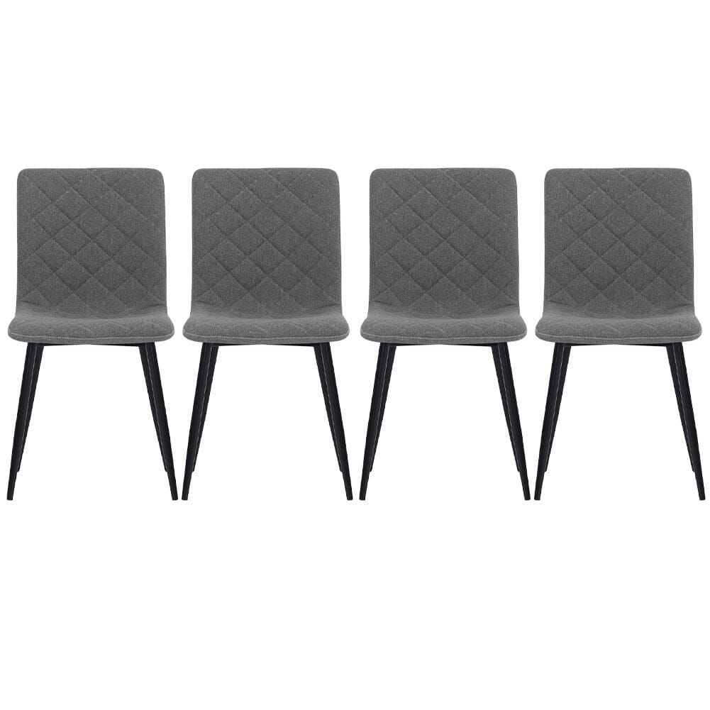 83cm Height Set of 4 Linen Upholstered Comfy Dining Chairs Dining Chairs Living and Home 