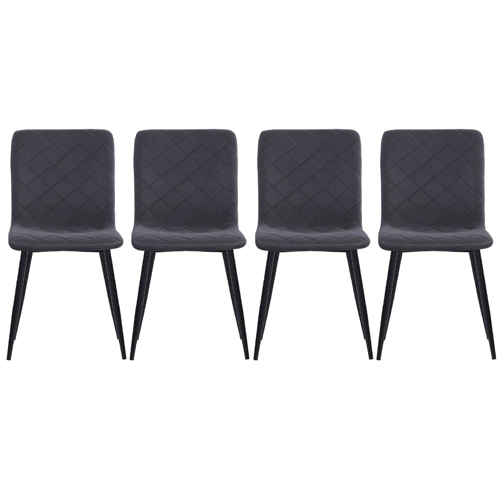 83cm Height Set of 4 Linen Upholstered Comfy Dining Chairs Dining Chairs Living and Home 