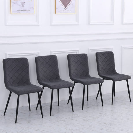 83cm Height Set of 4 Linen Upholstered Comfy Dining Chairs Dining Chairs Living and Home 