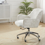 Velvet Upholstered Wheeled Swivel Office Chair Living and Home 