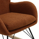 Modern Faux Wool Rocking Chair Upholstered Beige Rocking Chairs Living and Home 