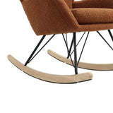 Modern Faux Wool Rocking Chair Upholstered Beige Rocking Chairs Living and Home 