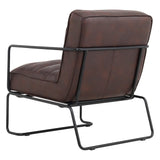 Retro Style PU leather Upholstered Armchair Metal Base Lounge Chair Lounge Chairs Living and Home 