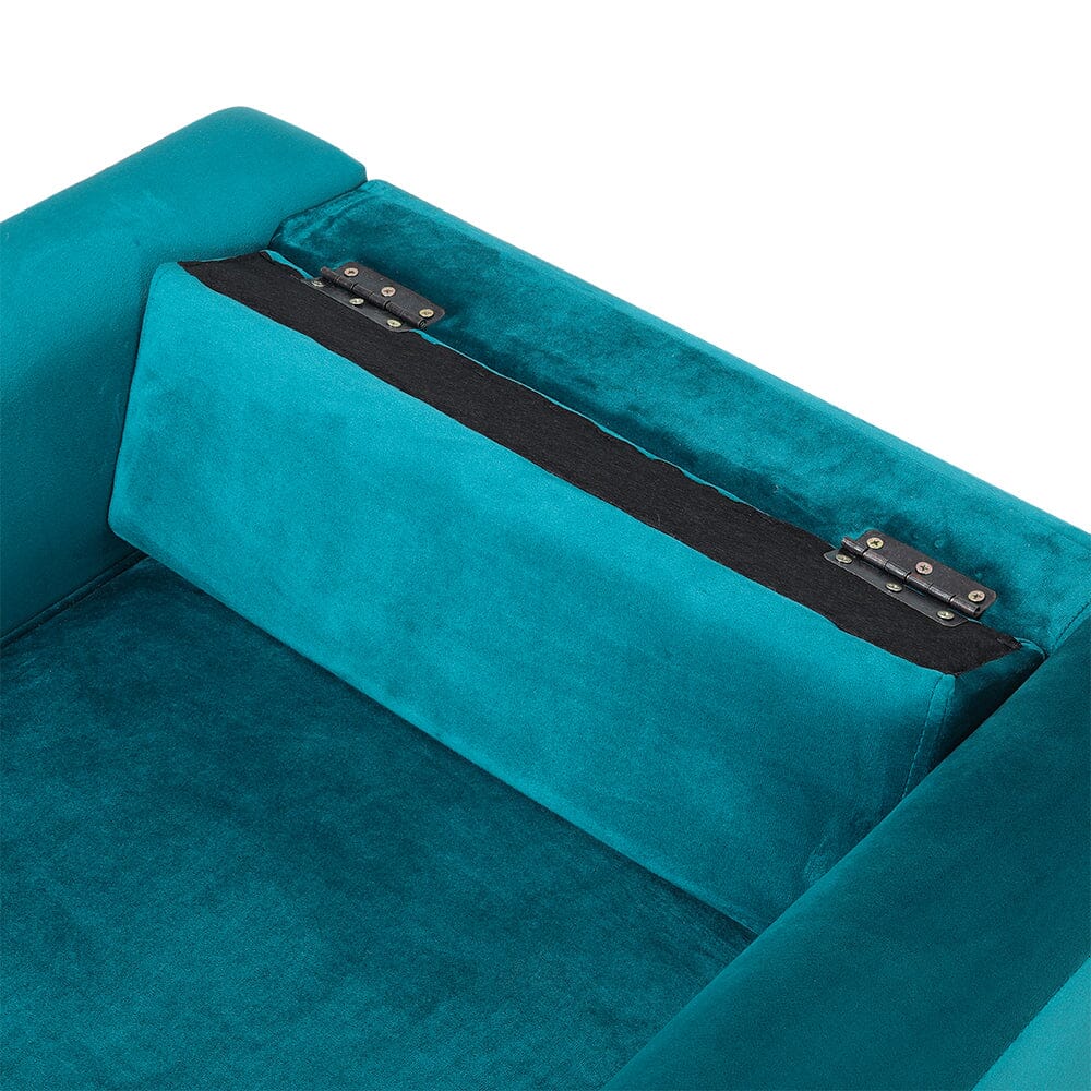 85cm Height Teal Velvet Padded Armchair with Removable Cushion Other Occasional Chairs Living and Home 