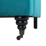 85cm Height Teal Velvet Padded Armchair with Removable Cushion Other Occasional Chairs Living and Home 