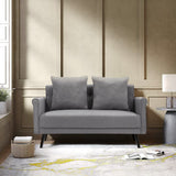 54inch Modern Fabric Sofa 2 Seat with 2 Pillows 2 Seater Sofas Living and Home Grey 