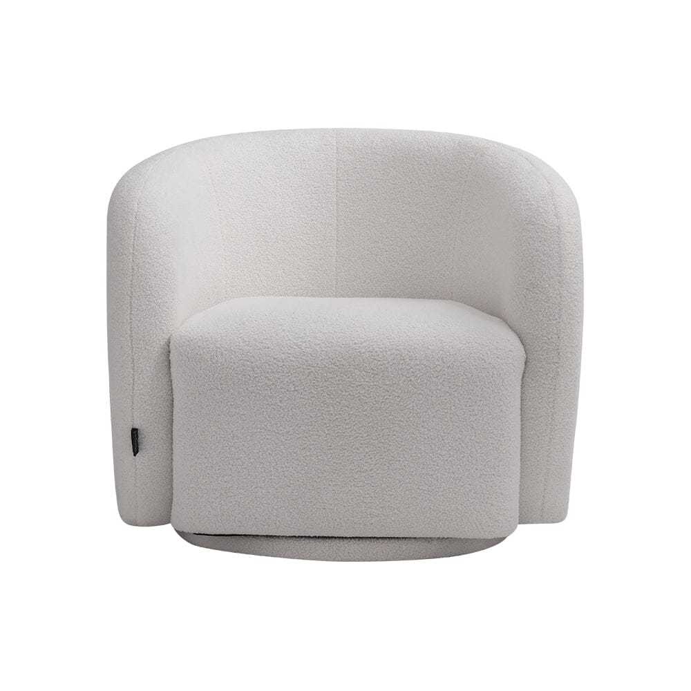 75cm Wide White Single Sofa Swivel Tub Chair Upholstered Tub Chairs Living and Home 