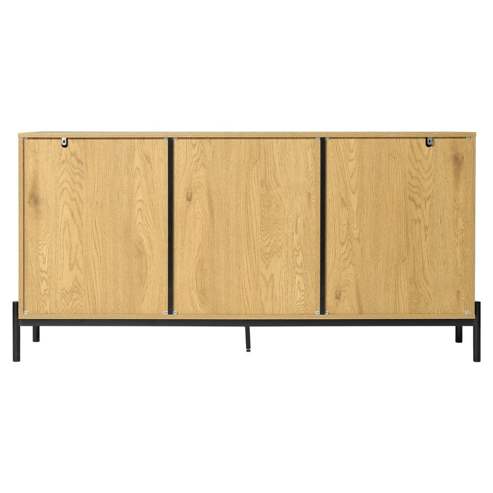 155cm W Natural Solid Large Sideboard Rattan Cabinet with Drawers Cabinets Living and Home 