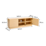 160cm Wood TV Stand with 2 Doors and 2 Shelves TV Stands Living and Home 