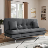190cm Sofa Bed Fabric Upholstered Tufted with 3 Seater Blue/Grey Sofa Beds Living and Home Grey 