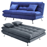 190cm Sofa Bed Fabric Upholstered Tufted with 3 Seater Blue/Grey Sofa Beds Living and Home 