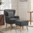 Yellow/Grey Contemporary Upholstered Wingback Chair and Footstool Set Wingback Chairs Living and Home Grey 