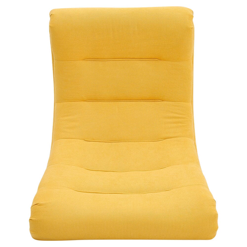 Modern Yellow Curved Accent Recliner with Ottoman Recliners Living and Home 