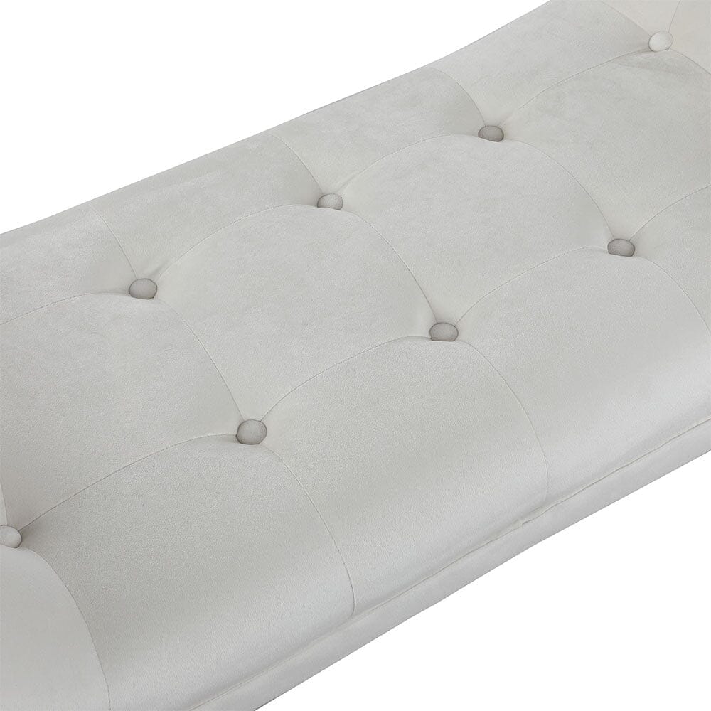 Tufted Fabric Bed Bench Upholstered Footstool Footstools Living and Home 