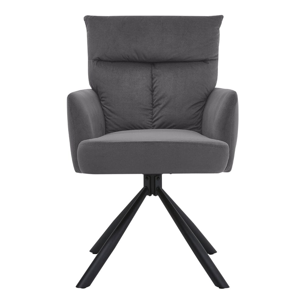 Modern Swivel Chair with Upholstered and Black Legs Home Office Chairs Living and Home 