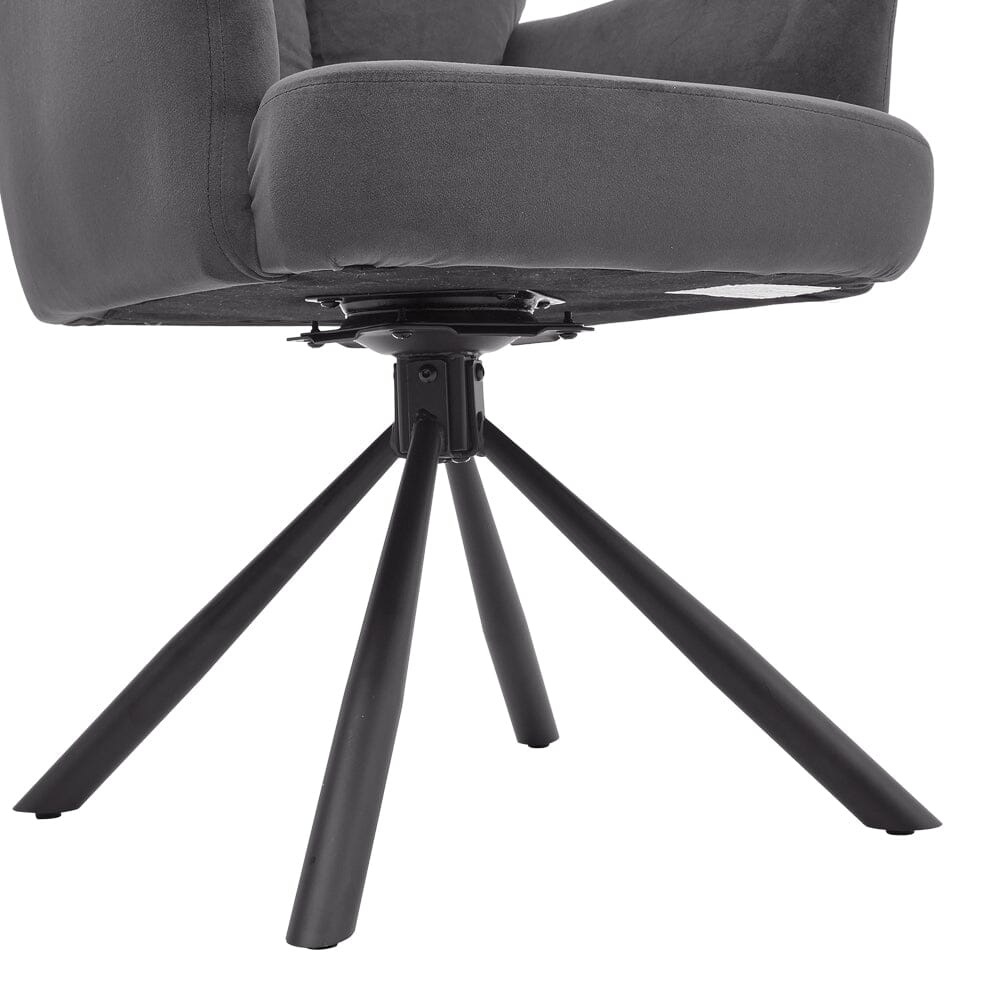 Modern Swivel Chair with Upholstered and Black Legs Home Office Chairs Living and Home 