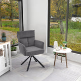 Modern Swivel Chair with Upholstered and Black Legs Home Office Chairs Living and Home 