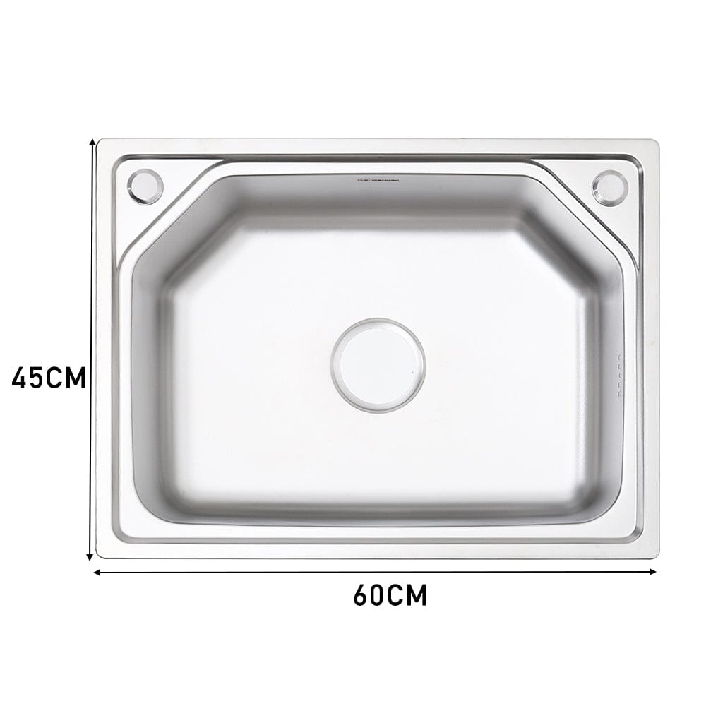 60cm W Stainless Steel Kitchen Sink Single Bowl Catering Kitchen Sinks Living and Home 