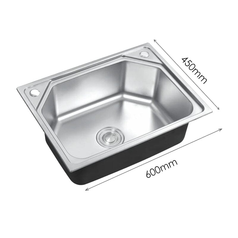 60cm W Stainless Steel Kitchen Sink Single Bowl Catering Kitchen Sinks Living and Home 