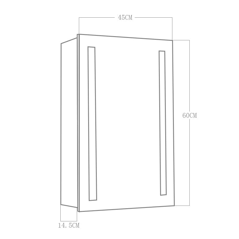 60cm Height Modern LED Illuminated Bathroom Mirror Cabinet with Socket Bathroom Mirror Cabinets Living and Home 