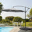 3M Light Grey Sun Parasol Hanging Banana Umbrella Outdoor Sun Shade Parasols Living and Home Cross base+Petal water tank base 