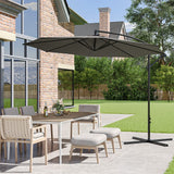 3M Dark Grey Sun Parasol Hanging Banana Umbrella Parasols Living and Home 