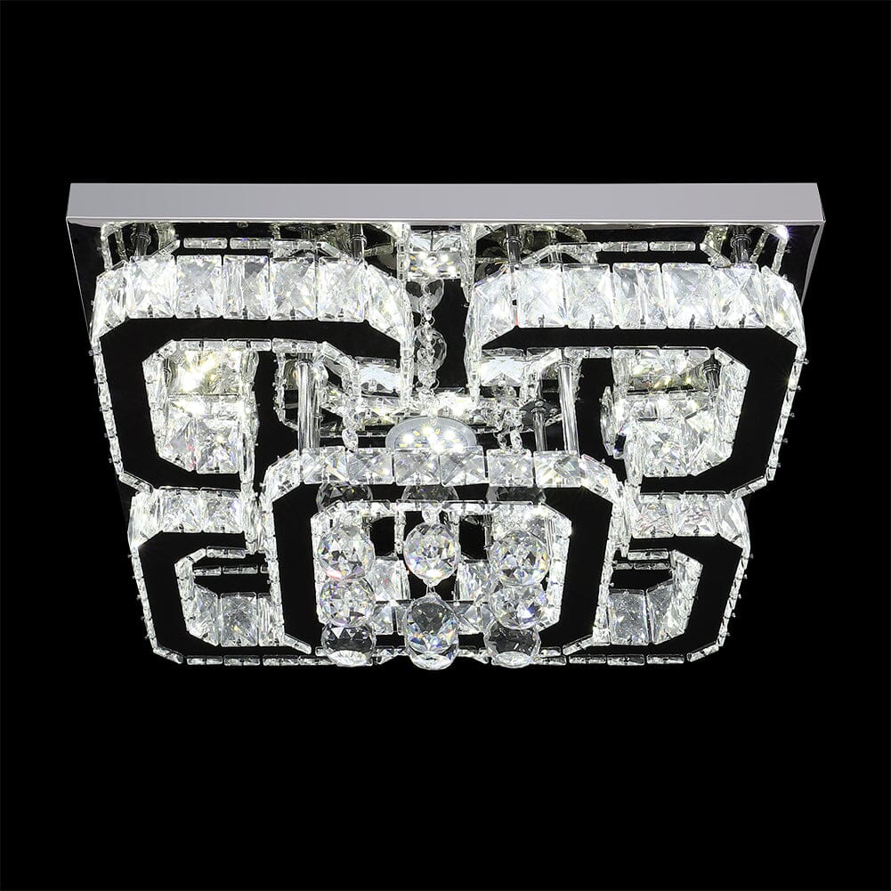 68 W Square LED Ceiling Light with Crystal Dimmable Warm Light Ceiling Lights Living and Home 