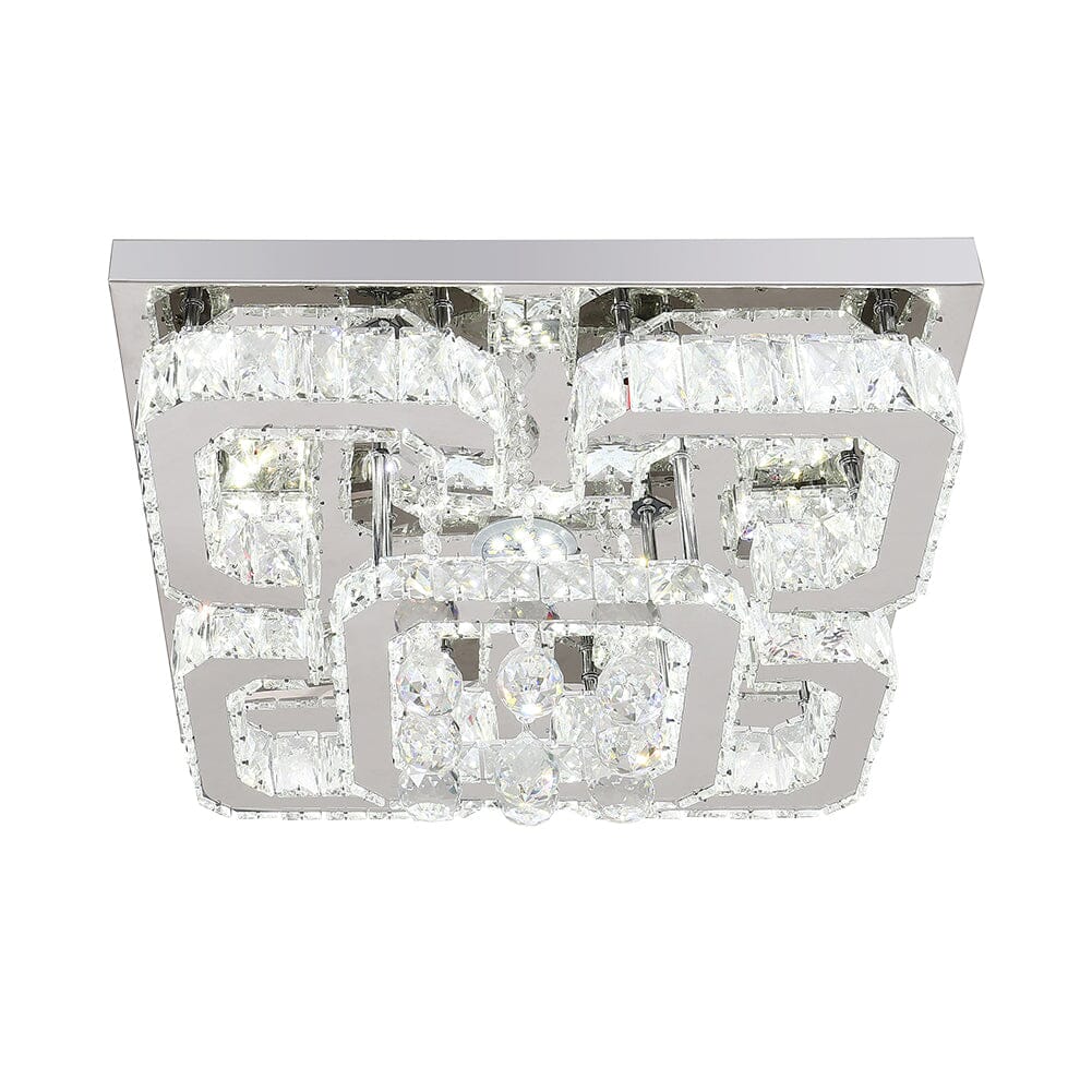 68 W Square LED Ceiling Light with Crystal Dimmable Warm Light Ceiling Lights Living and Home 